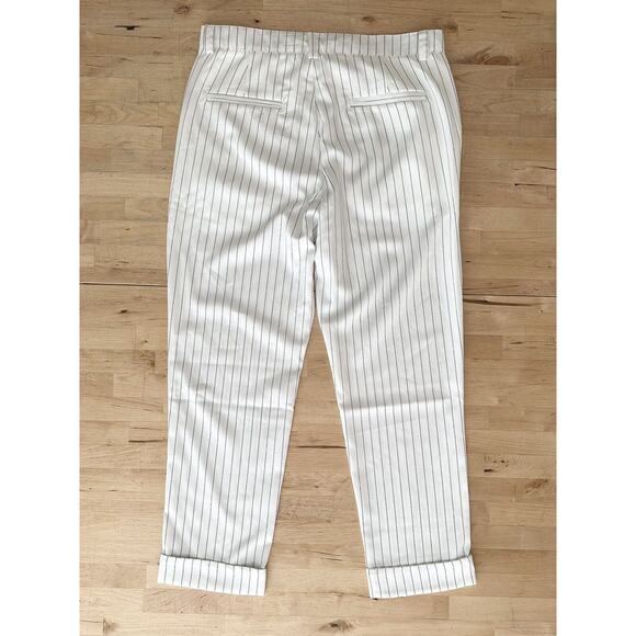 Lars Amadeus Men's Dress Striped Pants Slim Fit Flat Front Business Trousers - Picture 2 of 8